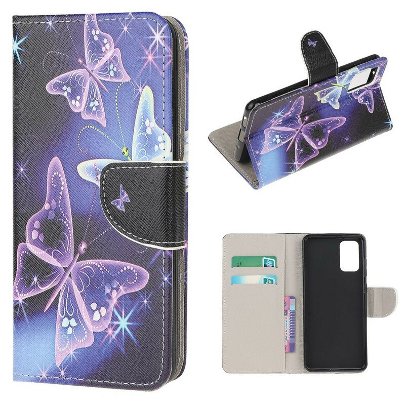 Custodia in pelle Samsung Galaxy S20 FE Farfalle