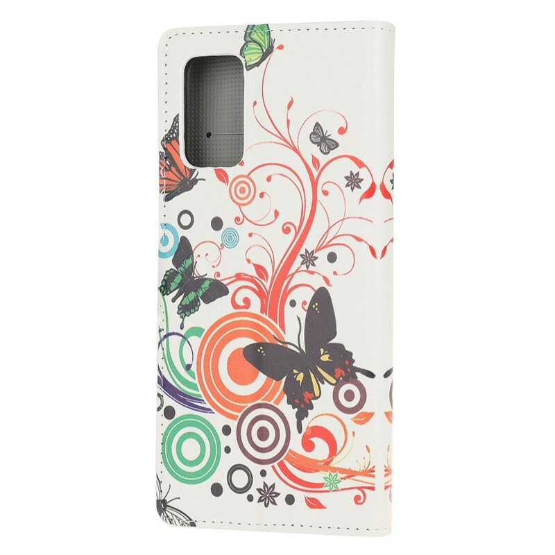 Custodia in pelle Samsung Galaxy S20 FE Farfalle E Fiori