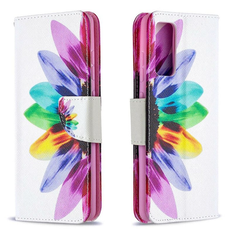 Custodia in pelle Samsung Galaxy S20 FE Fiore Dell'acquerello