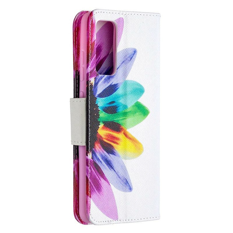 Custodia in pelle Samsung Galaxy S20 FE Fiore Dell'acquerello