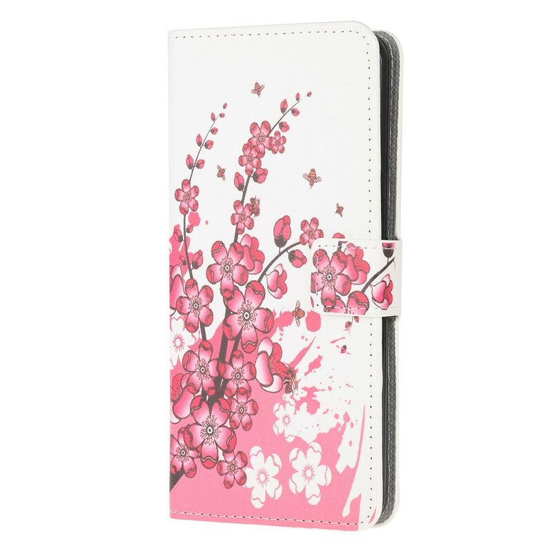 Custodia in pelle Samsung Galaxy S20 FE Fiori Tropicali