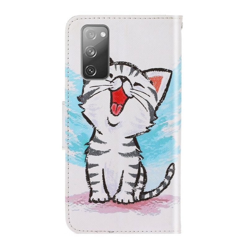 Custodia in pelle Samsung Galaxy S20 FE Gattino Di Colore Strappy