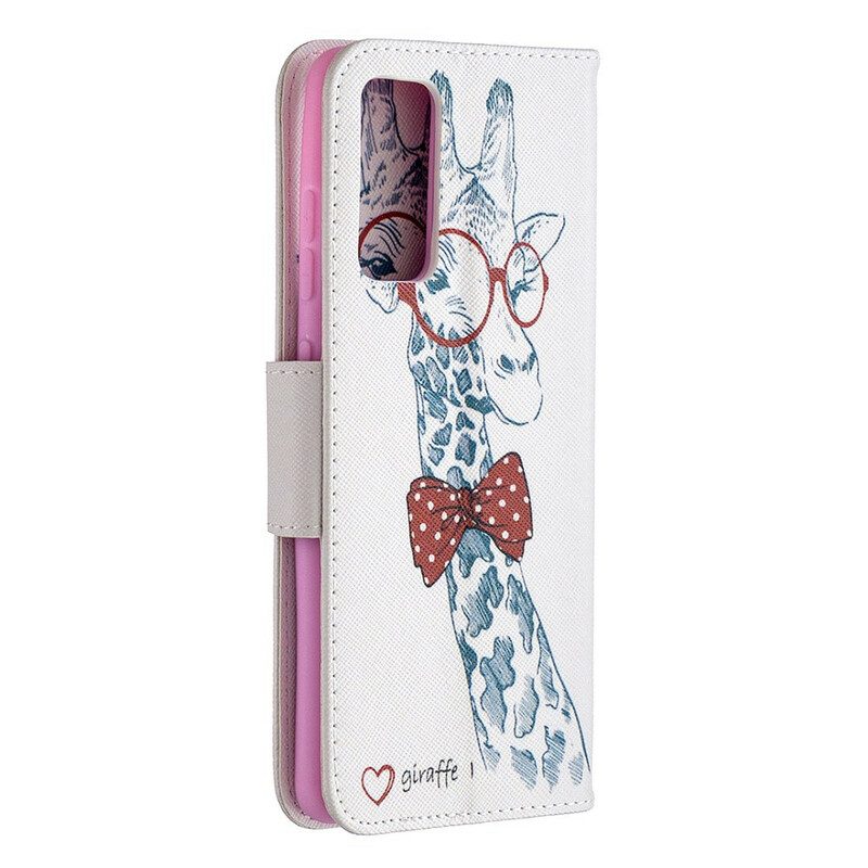 Custodia in pelle Samsung Galaxy S20 FE Giraffa Intelligente