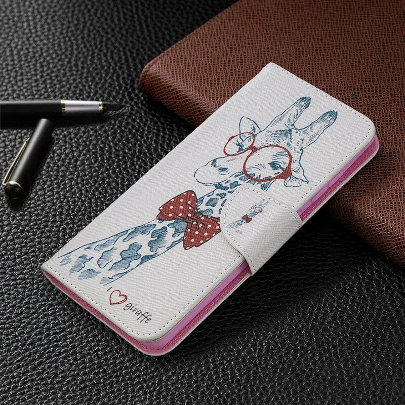 Custodia in pelle Samsung Galaxy S20 FE Giraffa Intelligente