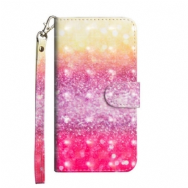 Custodia in pelle Samsung Galaxy S20 FE Gradiente Glitterato Magenta