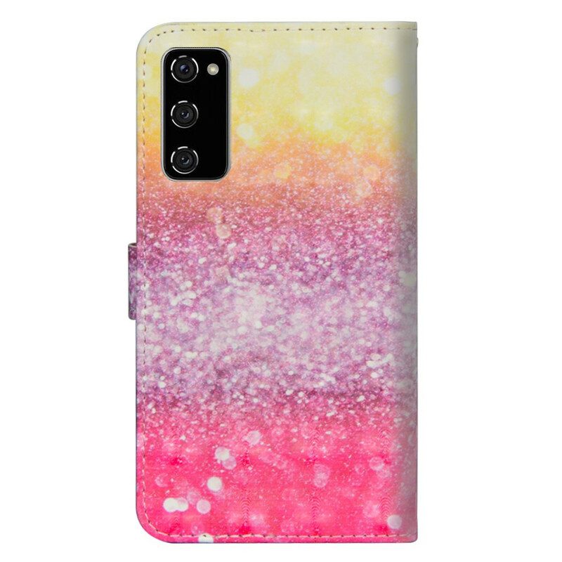 Custodia in pelle Samsung Galaxy S20 FE Gradiente Glitterato Magenta