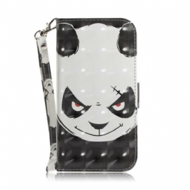 Custodia in pelle Samsung Galaxy S20 FE Panda Arrabbiato Con Cordino