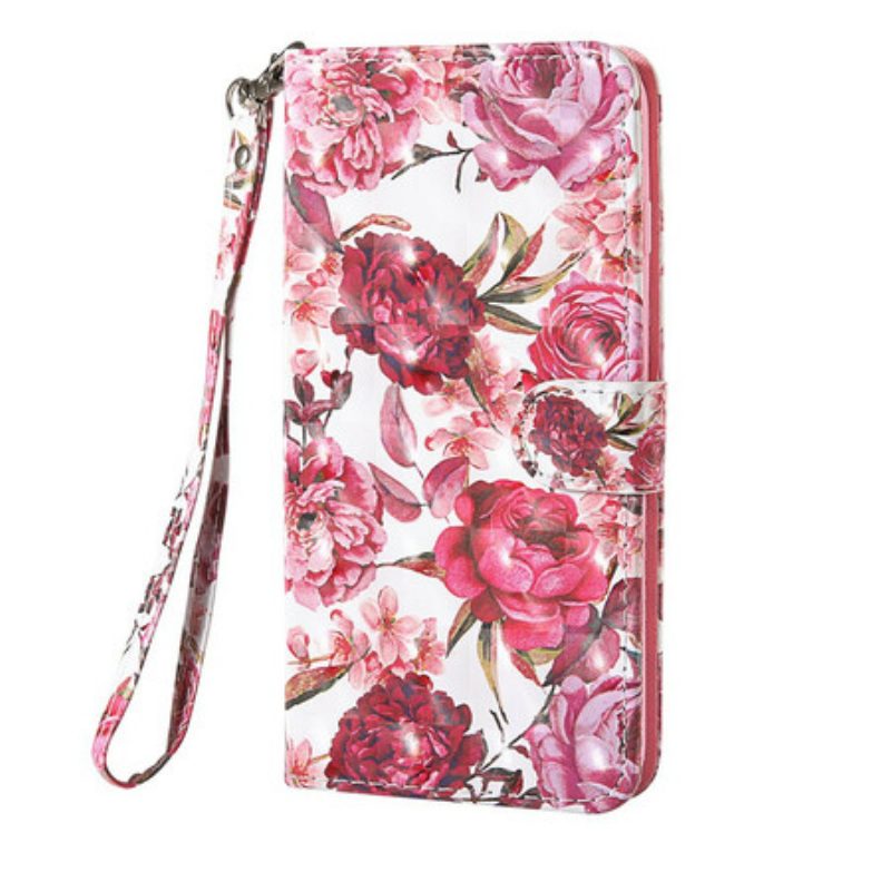 Custodia in pelle Samsung Galaxy S20 FE Punto Luce Rose Con Cordino