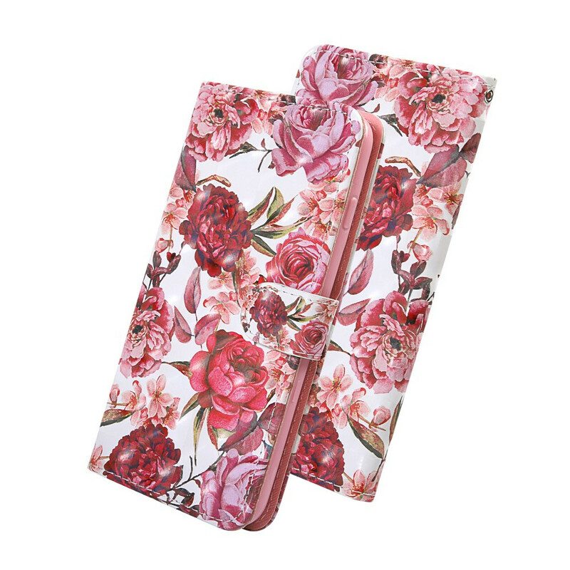 Custodia in pelle Samsung Galaxy S20 FE Punto Luce Rose Con Cordino