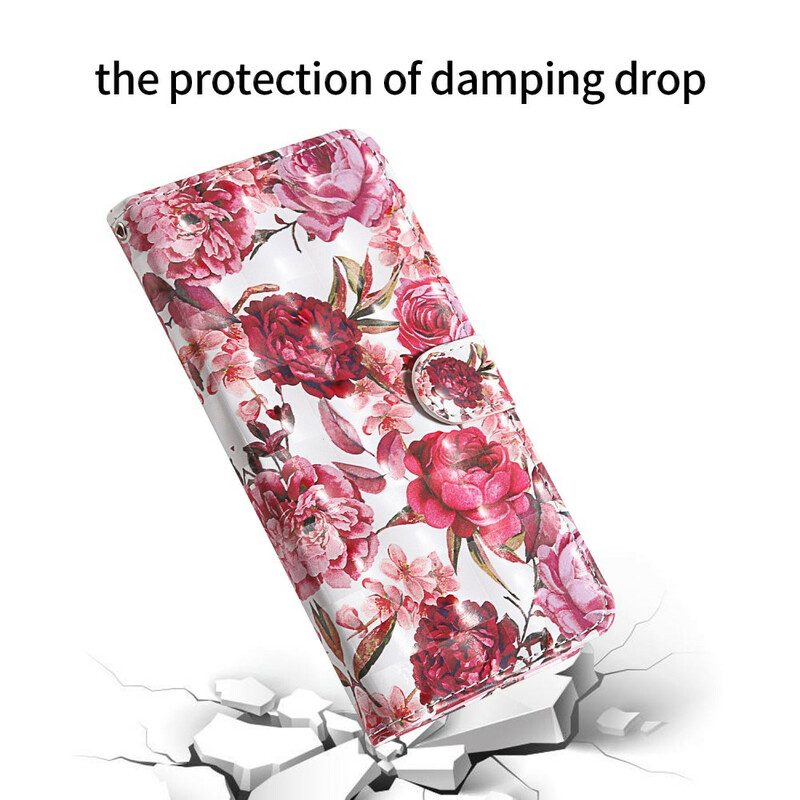 Custodia in pelle Samsung Galaxy S20 FE Punto Luce Rose Con Cordino