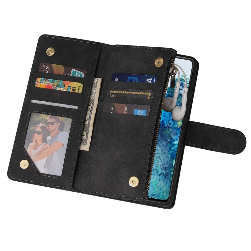 Custodia in pelle Samsung Galaxy S20 FE Stile In Pelle Multi-carta Con Cordino