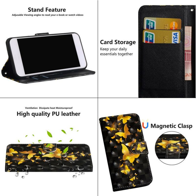 Folio Cover Samsung Galaxy S20 FE Farfalle Gialle