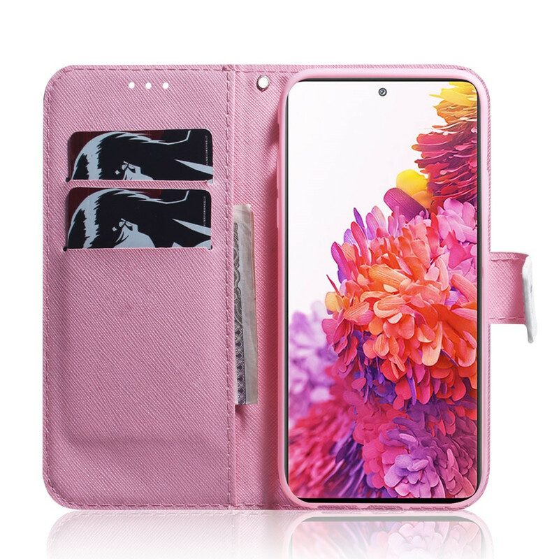 Folio Cover Samsung Galaxy S20 FE Fiore Rosa Polveroso