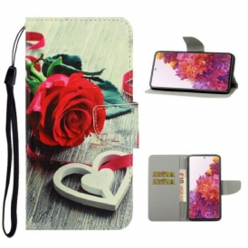 Folio Cover Samsung Galaxy S20 FE Rosa Romantica Con Cinturino