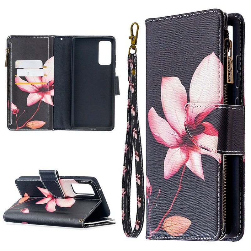 Folio Cover Samsung Galaxy S20 FE Tasca Con Zip A Fiore