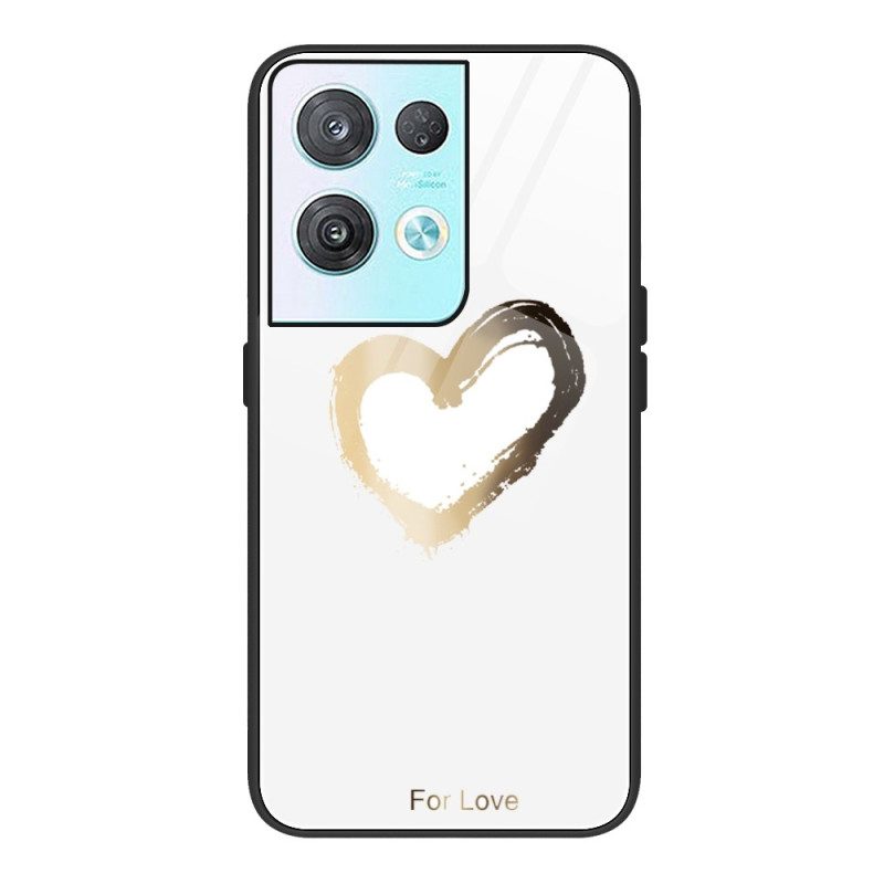 Cover Oppo Reno 8 Pro Cuore In Vetro Temperato