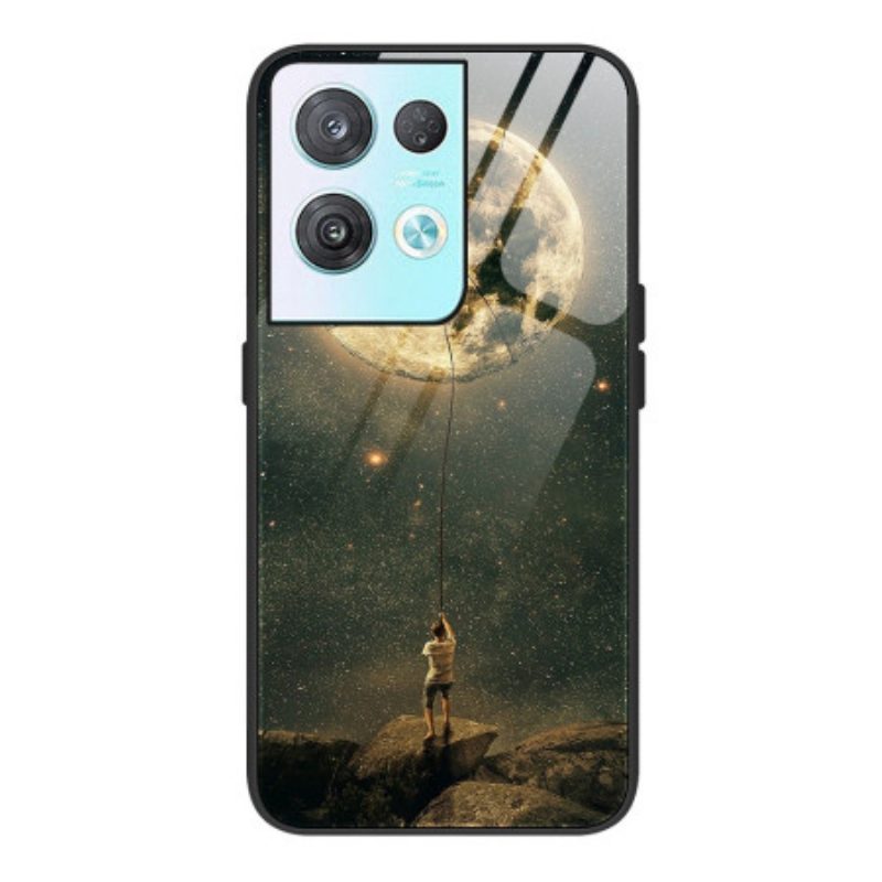 Cover Oppo Reno 8 Pro Luna Uomo In Vetro Temperato