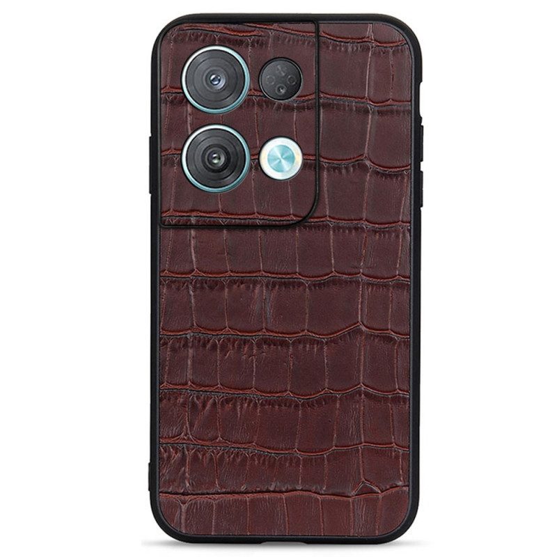 Cover Oppo Reno 8 Pro Vera Pelle Stile Coccodrillo