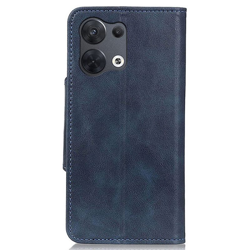 Custodia in pelle Oppo Reno 8 Pro Bottone Magnetico