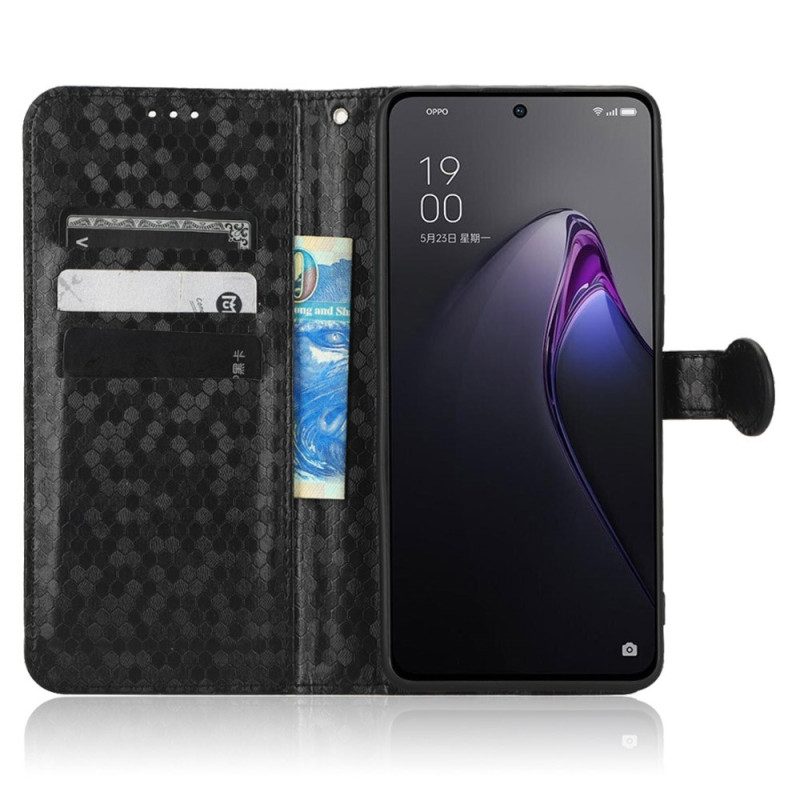 Custodia in pelle Oppo Reno 8 Pro Design Con Cinturino 3d