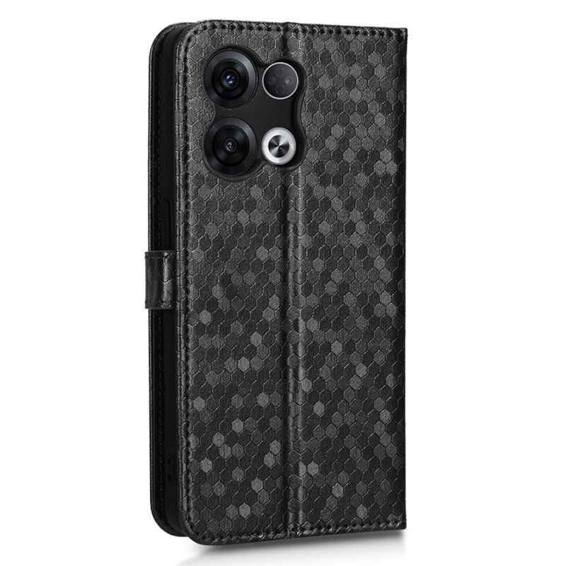 Custodia in pelle Oppo Reno 8 Pro Design Con Cinturino 3d