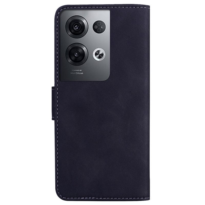 Custodia in pelle Oppo Reno 8 Pro Effetto Pelle Couture