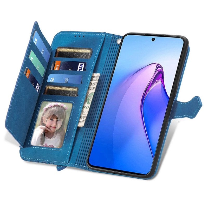 Custodia in pelle Oppo Reno 8 Pro Portamonete In Pizzo