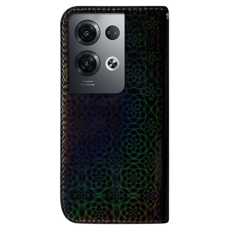 Custodia in pelle Oppo Reno 8 Pro Stile Discoteca