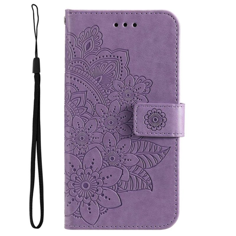 Custodia in pelle Oppo Reno 8 Pro Strappy Floreale