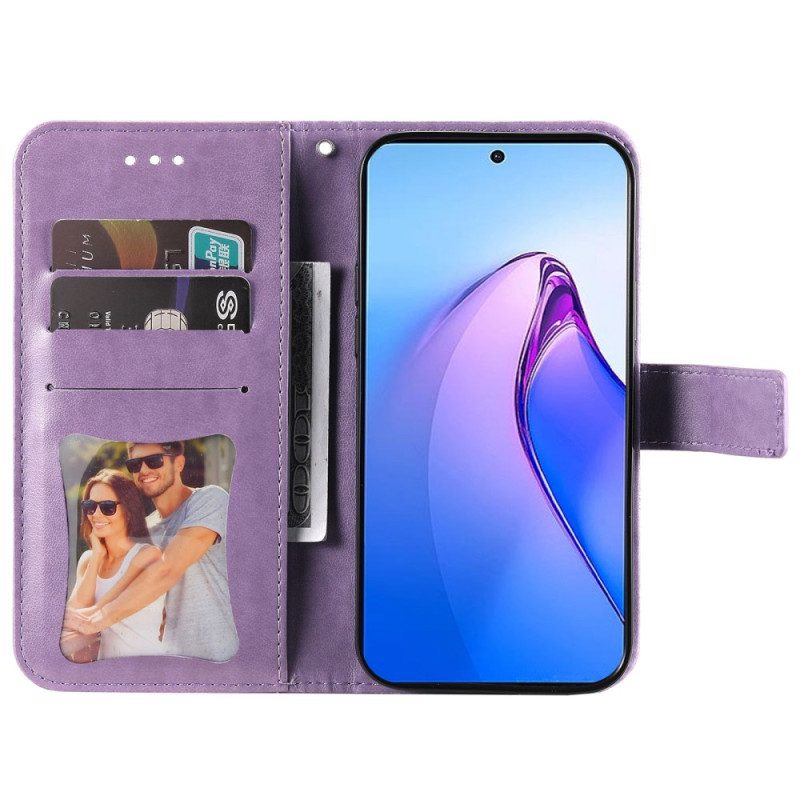 Custodia in pelle Oppo Reno 8 Pro Strappy Floreale