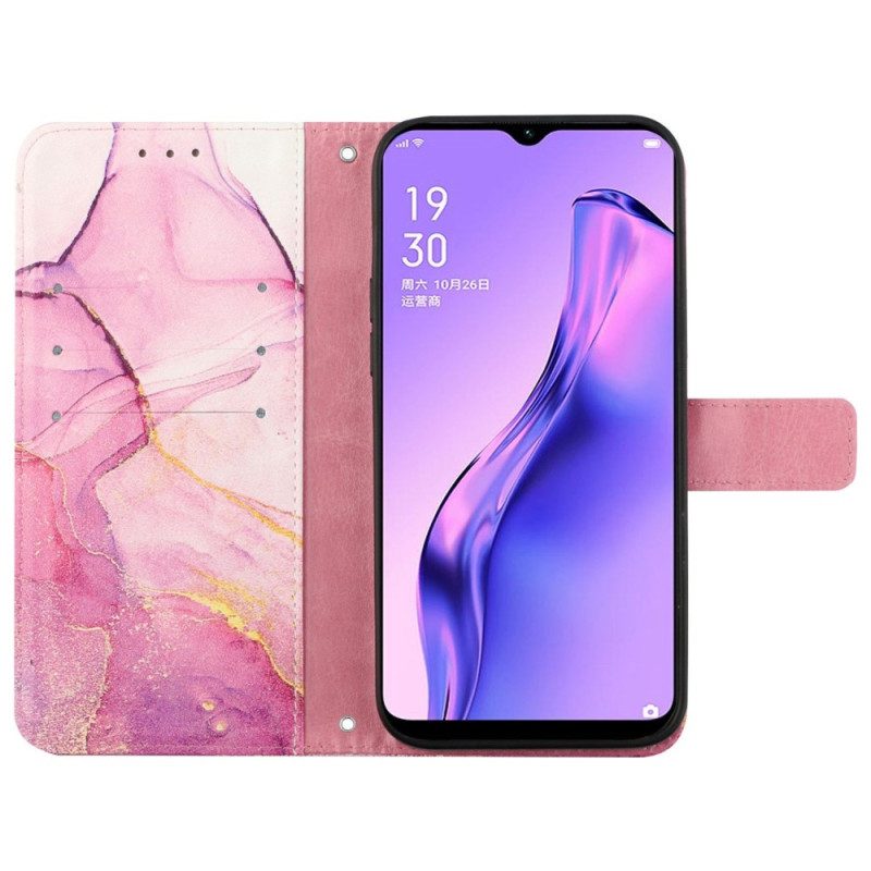 Custodia in pelle Oppo Reno 8 Pro Striscia Di Marmo