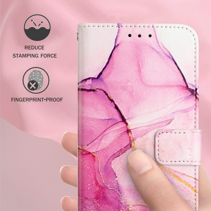 Custodia in pelle Oppo Reno 8 Pro Striscia Di Marmo