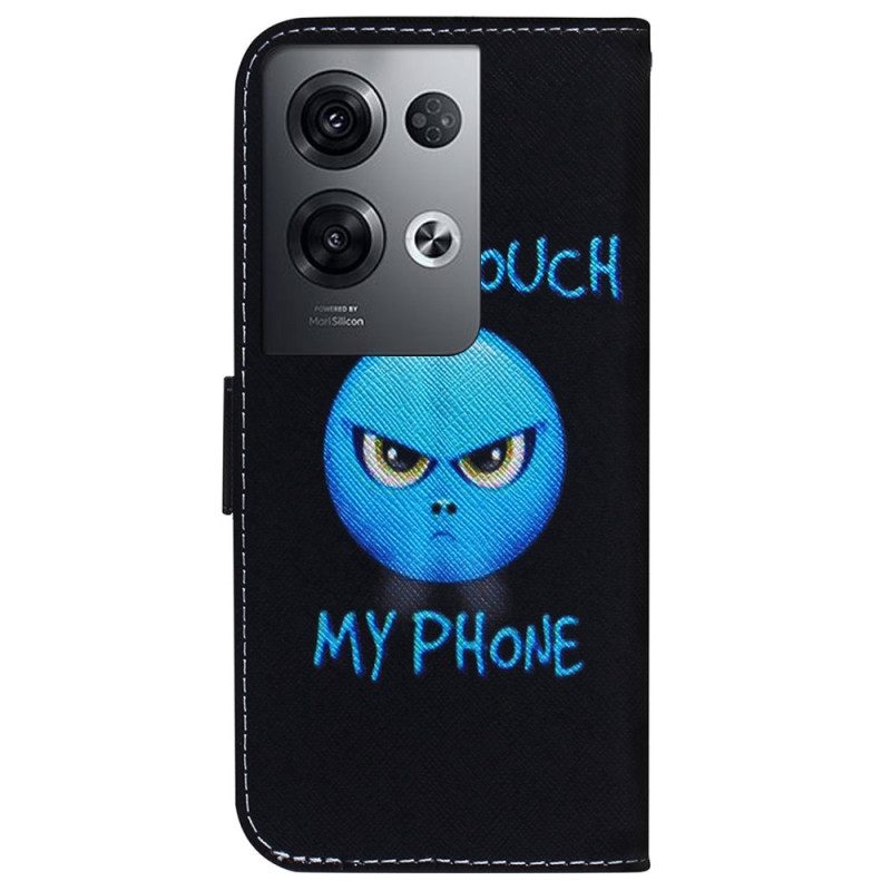 Custodia in pelle Oppo Reno 8 Pro Telefono Emoji Con Cordino