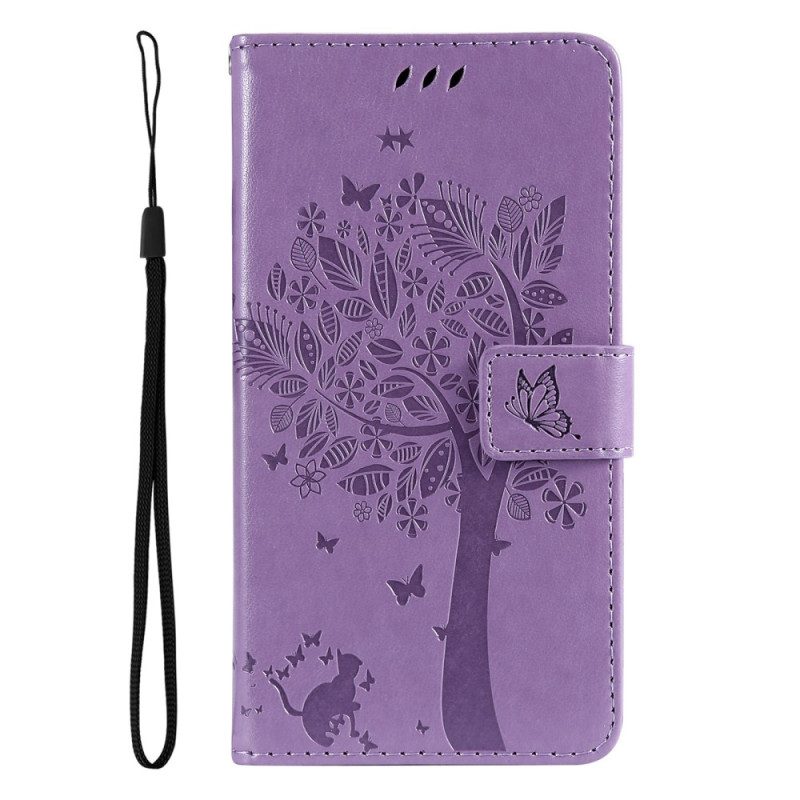 Folio Cover Oppo Reno 8 Pro Albero E Gatto Strappy