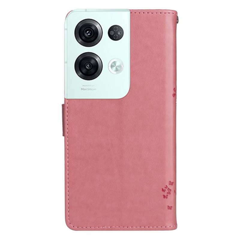 Folio Cover Oppo Reno 8 Pro Albero E Gatto Strappy