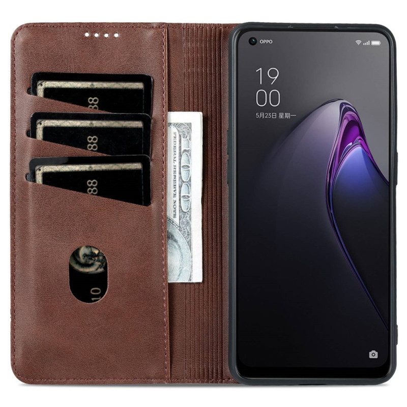 Folio Cover Oppo Reno 8 Pro Custodia in pelle Azns