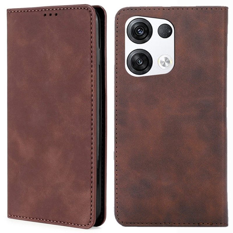 Folio Cover Oppo Reno 8 Pro Custodia in pelle Effetto Pelle