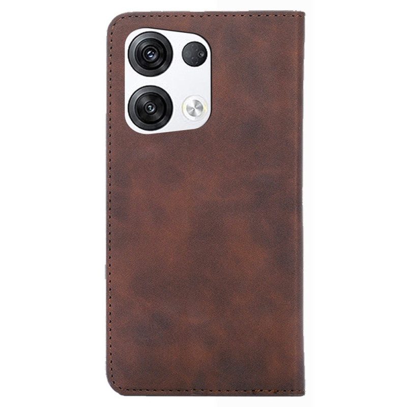 Folio Cover Oppo Reno 8 Pro Custodia in pelle Effetto Pelle