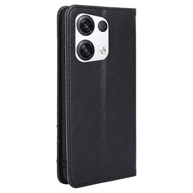 Folio Cover Oppo Reno 8 Pro Custodia in pelle Rivetti Decorativi