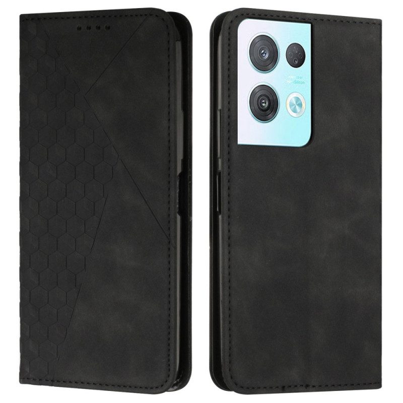 Folio Cover Oppo Reno 8 Pro Custodia in pelle Stile Cubico