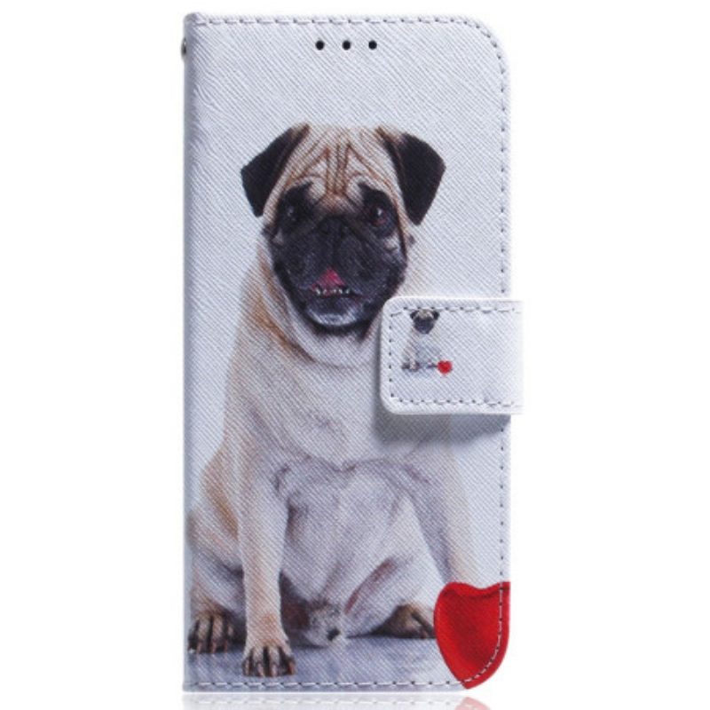 Folio Cover Oppo Reno 8 Pro Grazioso Pug In Cinturino