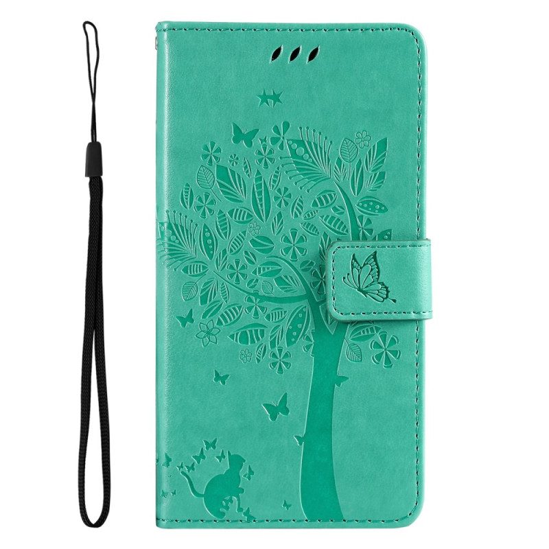 Folio Cover Vivo Y16 Albero E Gatto Strappy