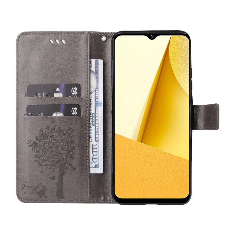 Folio Cover Vivo Y16 Albero E Gatto Strappy