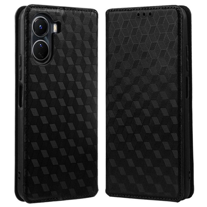 Folio Cover Vivo Y16 Custodia in pelle Trama 3d