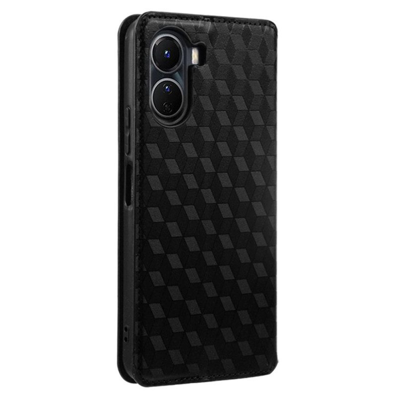 Folio Cover Vivo Y16 Custodia in pelle Trama 3d