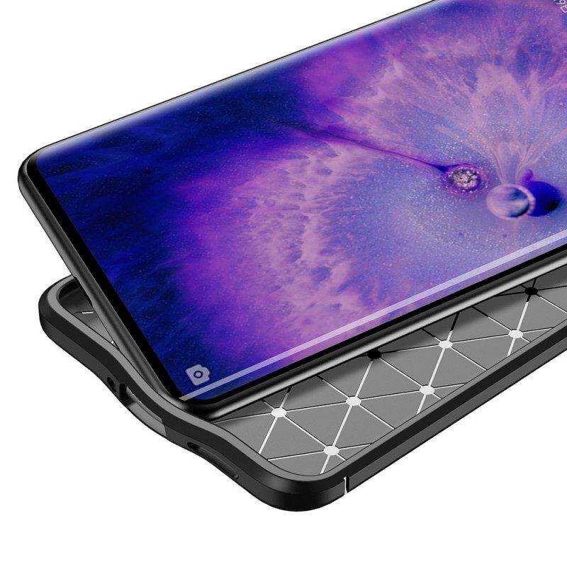 Cover Oppo Find X5 Pro Doppia Linea Litchi Effetto Pelle