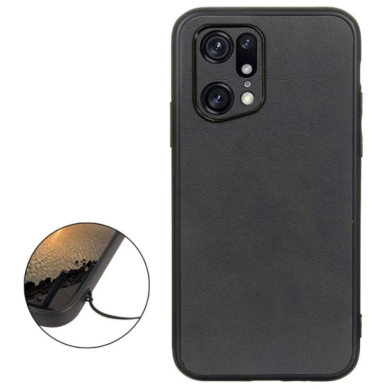 Cover Oppo Find X5 Pro Look Raffinato Effetto Pelle