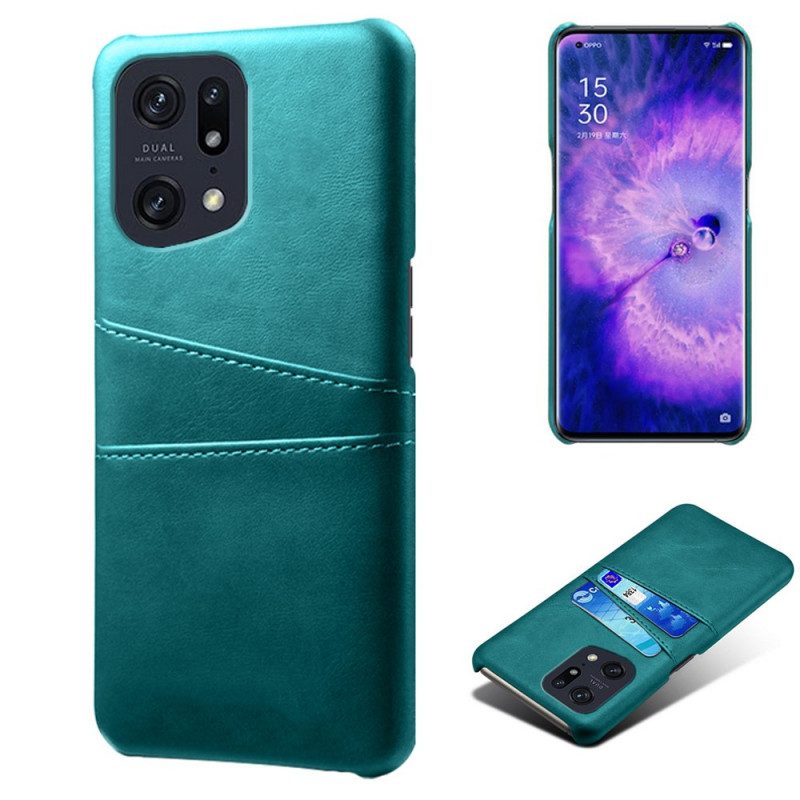 Cover Oppo Find X5 Pro Portacarte Effetto Pelle