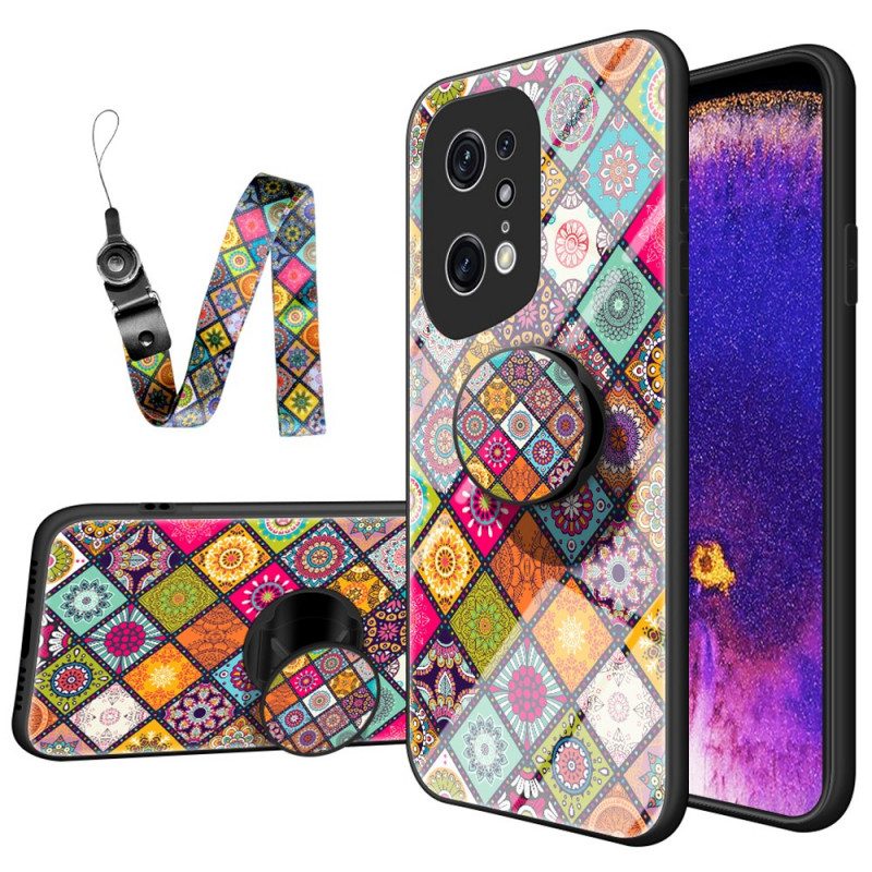 Cover Oppo Find X5 Pro Supporto Magnetico Patchwork