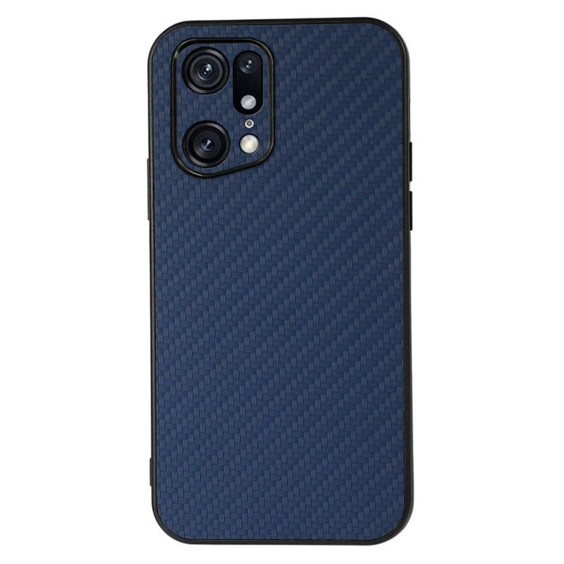 Cover Oppo Find X5 Pro Texture In Fibra Di Carbonio Effetto Pelle